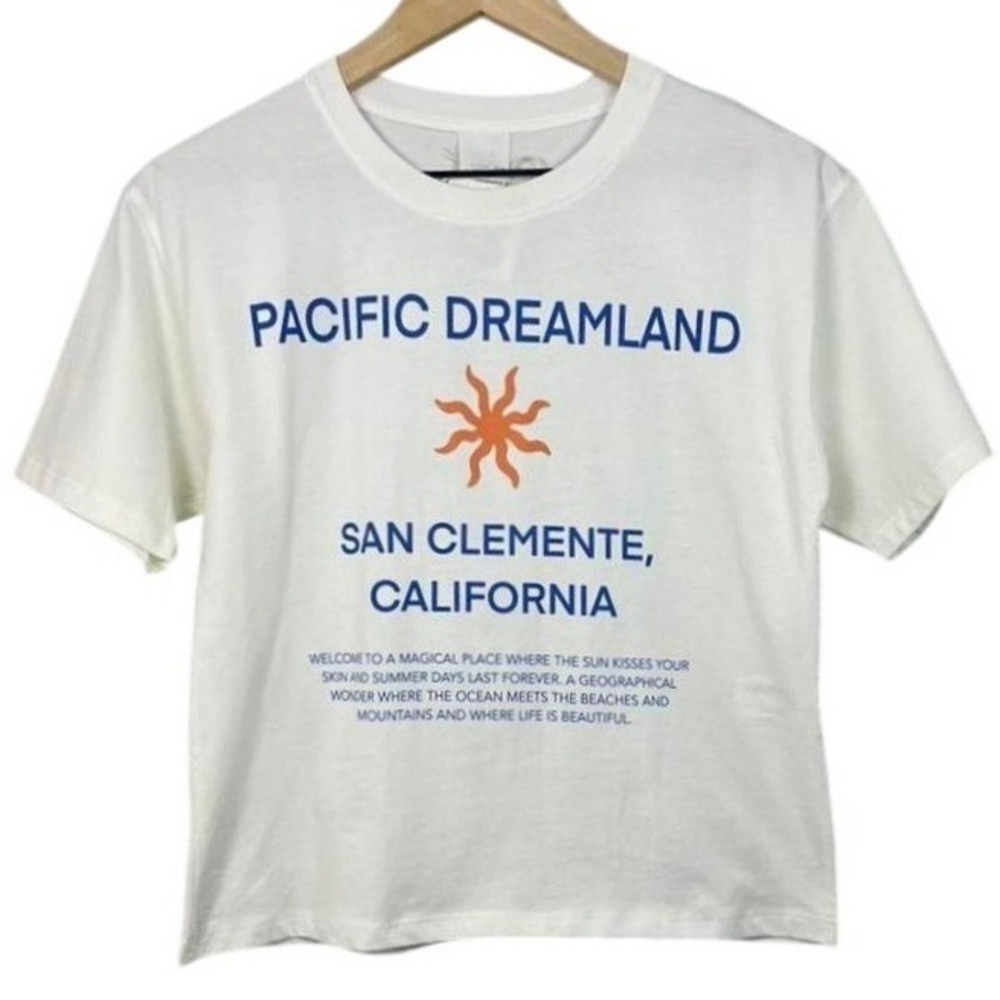Zara Kids Pacific Dreamland San Clemente California Graphic T-Shirt White 12-13